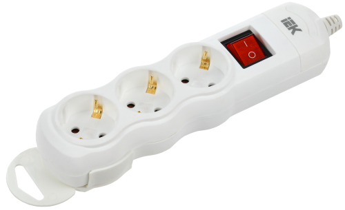 Розетка переносная разборная с выключателем РПр03В 3 места IEK