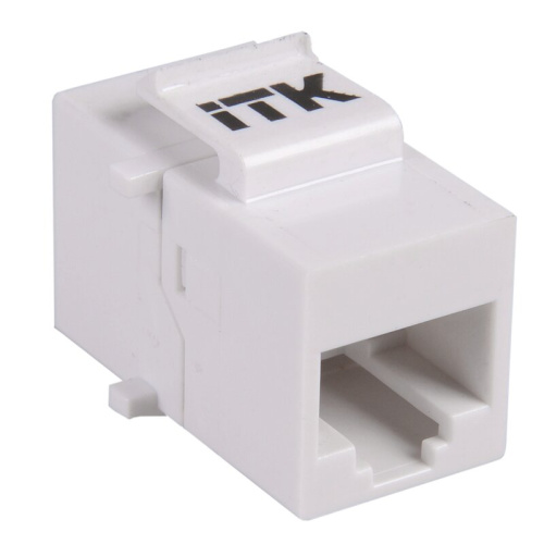 Проходной адаптер кат.5E UTP RJ45-RJ45 (8P8C) тип Keystone Jack белый ITK
