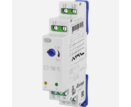 Реле контроля ЕЛ-11М-15 AC400В УХЛ4 с задержкой срабатывания 0.1...10с ток контактов исп. реле 8А 2п