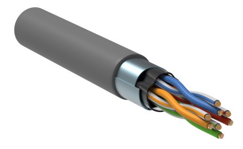 Витая пара F/UTP кат. 5E 4х2х24AWG solid PVC серый (305м) ITK РФ