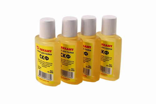 Флюс для пайки, СКФ (спирто-канифольный), 30мл, флакон REXANT