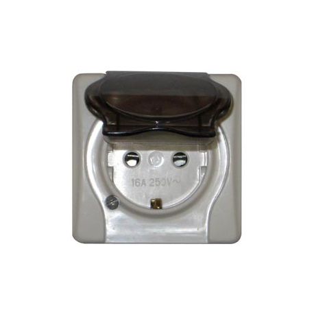 Евророзетка 1 ОП п/герм. с крышкой Житомир РА16-У20