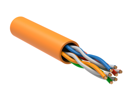 Витая пара U/UTP кат.5E 4х2х24AWG solid LSZH нг(А)-HF оранжевый (305м) РФ/Т ITK