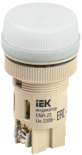 Лампа ENR-22 сигнальная d22мм белый неон/240В цилиндр GENERICA