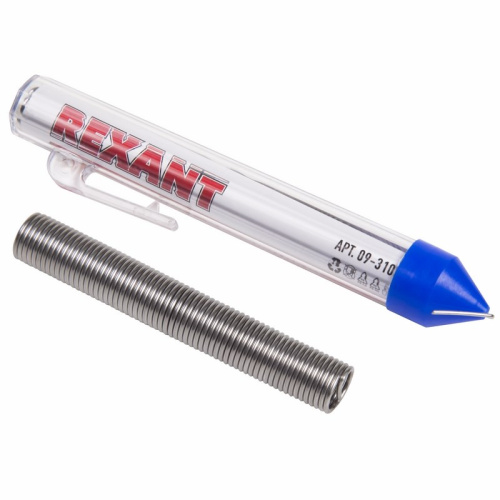 Припой с канифолью, 20г, Ø1мм, (олово 60%, свинец 40%), колба-карандаш REXANT