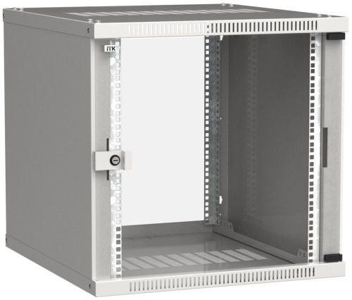 Шкаф настенный LINEA WE 9U 600х450мм дверь стекло серый ITK
