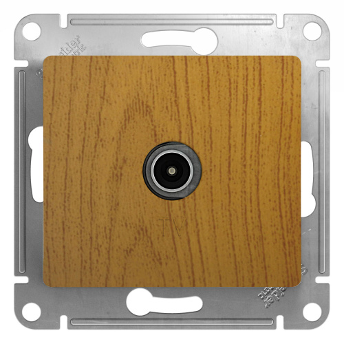 Розетка TV АНТЕННА коннектор, механизм, ДЕРЕВО ДУБ, GLOSSA