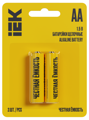 Батарейка щелочная Alkaline LR06/AA (2шт/блистер) IEK