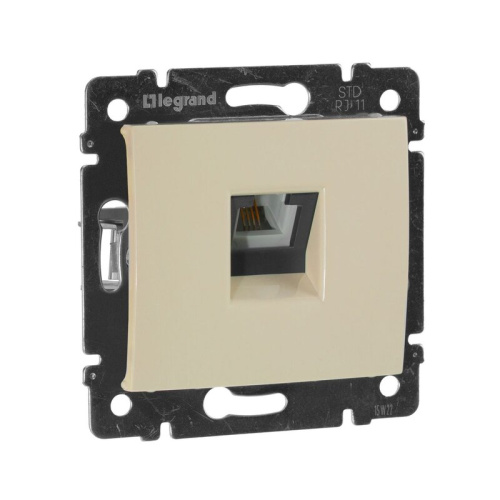 Розетка телефонная RJ11 слоновая кость VALENA