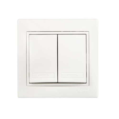 Выключатель двойной белый MIRA