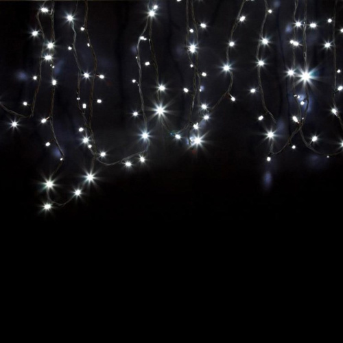 Гирлянда светодиодная Нить 12м 120 LED БЕЛЫЙ черный каучук IP67 постоянное свечение 230В соединяется