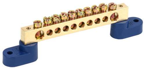 Шина N "ноль" на двух угловых изоляторах ШНИ-8х12-10-У2-С IEK