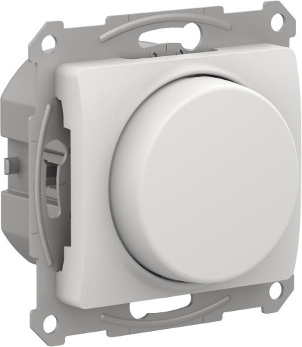 Светорегулятор (диммер) поворотно-нажимной, LED, RC, 400Вт, механизм, БЕЛЫЙ GLOSSA