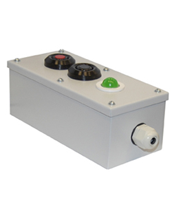 Пост кнопочный ПКУ-15-21-131-54 (3 эл. - 1ч+1кр кнопка+1 зел лампа)