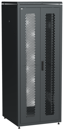 LINEA N Шкаф сетевой 19" 42U 800х800мм двери передняя перф задняя двустворчатая перф черный ITK
