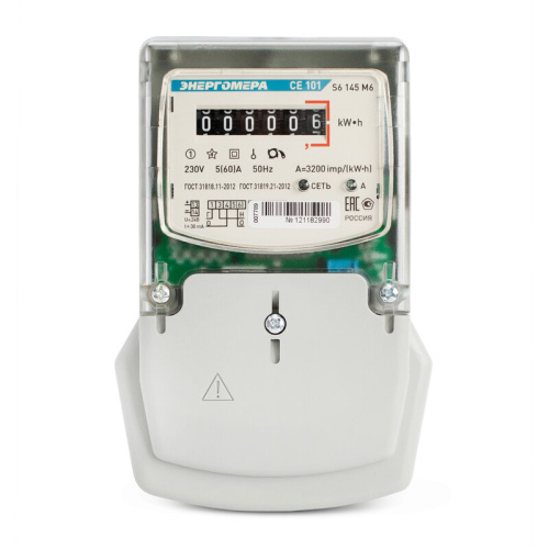 Счетчик СЕ101 S6 145 M6, кл.т. 1, 1ф. 230В 5-60А, на панель