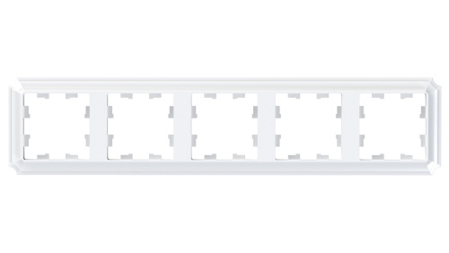 Рамка 5-постовая, универсальная, БЕЛЫЙ ATLASDESIGN ANTIQUE 