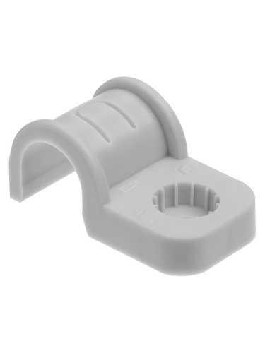 Крепеж-скоба для трубы 20 мм односторонняя для прямого монтажа (50 шт.) серая TDM