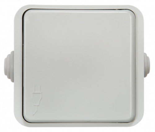 Розетка одинарная с крышкой AQUA белая полугерметичная 3110 IN HOME