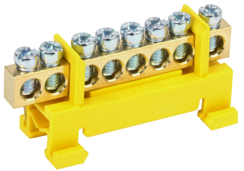 Шина PE "земля" на DIN-изоляторе типа "Стойка" ШНИ-6х9-8-С-Ж IEK