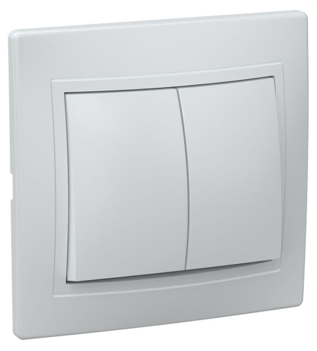 Выключатель 2-клавишный 10А ВС10-2-0-КБ белый KVARTA GENERICA