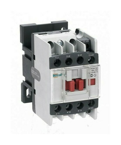 Контактор 12А 220В АС3 1НО+1НЗ КМ-103 Dekraft DEKraft