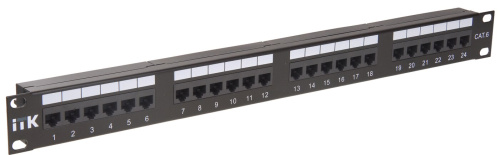 1U патч-панель кат.6 UTP 24 порта (Dual) ITK