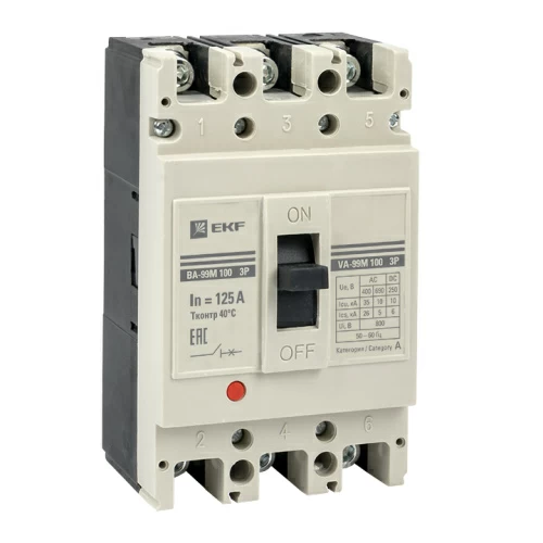 Автоматический выключатель ВА-99М 100/125А 3P 35кА EKF Basic