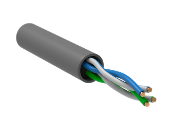 Витая пара U/UTP 5E 24AWG 2PR PVC 1м серый 100м РФ GENERICA