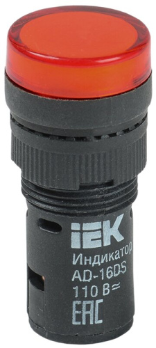 Лампа AD16DS(LED)матрица d=16мм красный 24В AC/DC IEK