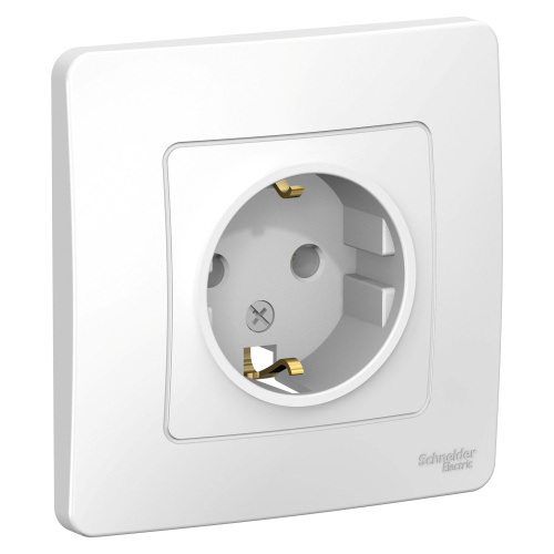 Розетка с заземлением без шторок, 16А, 250В, БЕЛЫЙ Blanca
