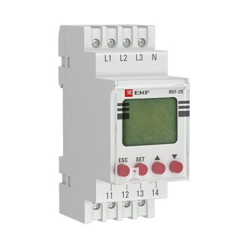 Реле контроля фаз с LCD дисплеем (с нейтралью) RKF-2S EKF PROxima