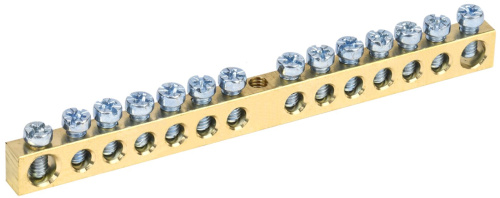 Шина PEN "земля-ноль" 6х9мм 14/1 (14групп/крепеж по центру) IEK