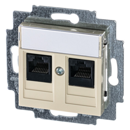 Розетка Levit  2хRJ45 кат 5e слон кость