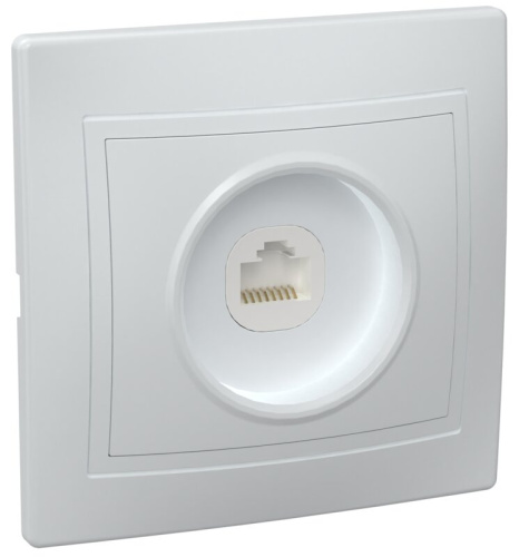 Розетка 1-местная компьютерная RJ45 кат.5е РК10-КБ белый KVARTA GENERICA