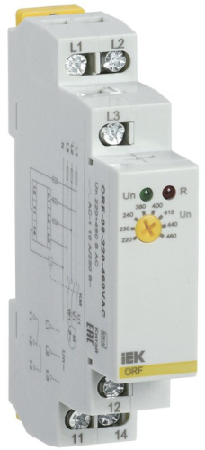 Реле контроля фаз ORF-08 трехфазное 220-460В AC IEK