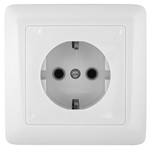 Розетка О/У с зазем. со штор. МОНТ. ПЛ.16А 250В, БЕЛЫЙ Wessen ПРИМА