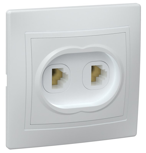 Розетка 2местн. телефонная КВАРТА (белый) РТ12-КБ 