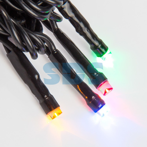 Гирлянда Нить 10м 100 LED МУЛЬТИКОЛОР (RGYB) черн ПВХ IP65 свеч с динамик 230В нужен блок 217-204