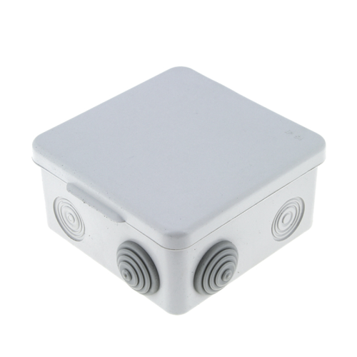 Коробка распределительная КМР-030-031 с крышкой (85x85x40) для прямого монтажа 8 мембр. вводов серая