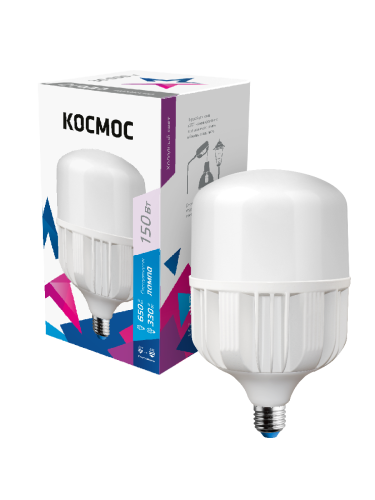 Лампа светодиодная LED 150Вт 220В Е27 с переходник в комплекте на Е40 6500K дневной 13200 лм