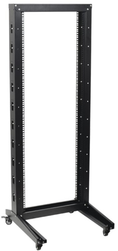 19" однорамная стойка, 42U, 600x600, на роликах, черная ITK