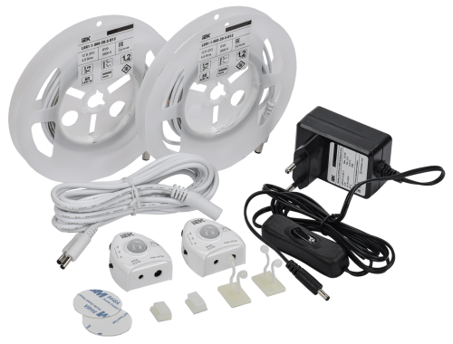Комплект светодиодной подсветки "Сделай сам" лента LED 2х1,2м LSR-2835WW60-4,8-IP20-12В +драйвер+2дд
