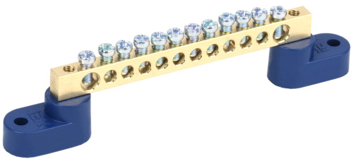 Шина N "ноль" на двух угловых изоляторах ШНИ-6х9-12-У2-С IEK