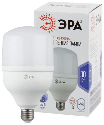 Лампа светодиодная POWER ЭРА STD LED T100-30W-6500-E27 30Вт колокол холoдный дневной свет Е27