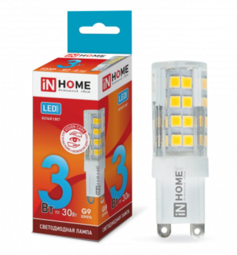 Лампа светодиодная LED-JCD-VC 3Вт 230В G9 4000К 270Лм ASD IN HOME