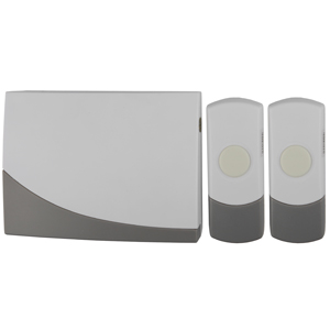 Звонок дверной ЭРА C91-2 беспроводной две кнопки белый с серым 2 мелодии