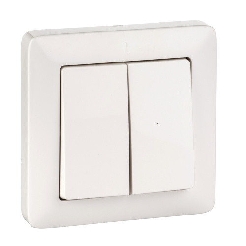 Выключатель С/У 2-клавишный 6А, 250В БЕЛЫЙ ХИТ