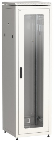 LINEA N Шкаф сетевой 19" 42U 600х800мм стеклянная передняя дверь задняя металлическая серый ITK